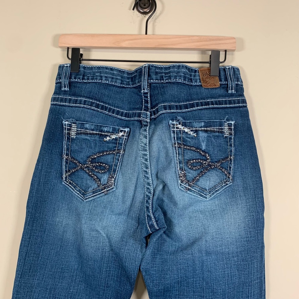 BKE Drew Boot Cut Women's Denim Jeans 29x31.5 Med Wash Mid Rise Saddle Stitch - Picture 10 of 13